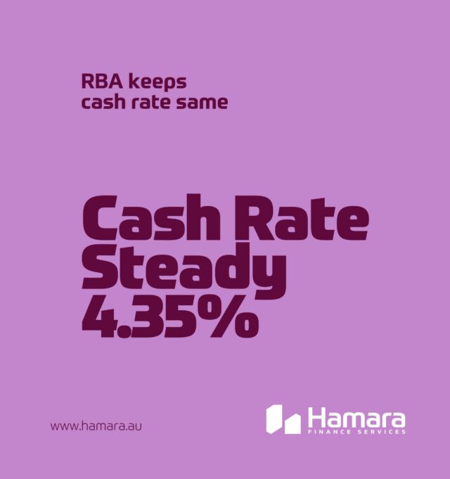 📢 Breaking News: RBA Keeps Cash Rate Steady at 4.35% 📢

The Australian Reserve Bank has announced that the cash rate will remain unchanged at 4.35%. This decision highlights a steady approach in navigating current economic conditions. 🏦

What does this mean for you?

📉 Homeowners: Consider reviewing your mortgage terms to ensure you're getting the best deal in a steady-rate environment.
🚗 Car Buyers: Stable rates can create opportunities for favorable financing on your next vehicle purchase.
🏢 Business Owners: Now is the time to explore financing options to fuel your business growth.
Hamara Finance Services is here to help you navigate the financial landscape in light of this announcement. Whether you're planning to refinance, buy a new property, or fund your next big project, we've got the expertise to guide you.

📞 Contact us today to understand how the steady cash rate can impact your financial goals and the best strategies to leverage the current market.

#RBACashRate #FinancialNews #HamaraFinanceServices #HomeLoans #CarLoans #BusinessLoans #StayInformed
