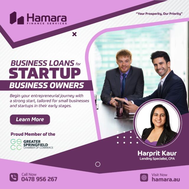 𝐋𝐚𝐮𝐧𝐜𝐡 𝐘𝐨𝐮𝐫 𝐃𝐫𝐞𝐚𝐦𝐬 𝐰𝐢𝐭𝐡 𝐇𝐚𝐦𝐚𝐫𝐚 𝐅𝐢𝐧𝐚𝐧𝐜𝐞!

Calling all aspiring entrepreneurs! At 𝐇𝐚𝐦𝐚𝐫𝐚 𝐅𝐢𝐧𝐚𝐧𝐜𝐞, we believe in the power of your ideas. That's why we offer tailored business loans specifically designed to help startups like yours take flight.

𝐆𝐞𝐭 𝐭𝐡𝐞 𝐬𝐭𝐫𝐨𝐧𝐠 𝐬𝐭𝐚𝐫𝐭 𝐲𝐨𝐮 𝐝𝐞𝐬𝐞𝐫𝐯𝐞:

✅Flexible financing options
✅Fast and easy application process 
✅Support for small businesses in their early stages

𝐑𝐞𝐚𝐝𝐲 𝐭𝐨 𝐭𝐮𝐫𝐧 𝐲𝐨𝐮𝐫 𝐯𝐢𝐬𝐢𝐨𝐧 𝐢𝐧𝐭𝐨 𝐫𝐞𝐚𝐥𝐢𝐭𝐲? Visit our website and learn more about how Hamara Finance can help you soar! 
➡️ 𝐰𝐰𝐰.𝐡𝐚𝐦𝐚𝐫𝐚.𝐚𝐮

#HamaraFinance #StartupLoans #BusinessLoans #Entrepreneur #SupportSmallBusiness