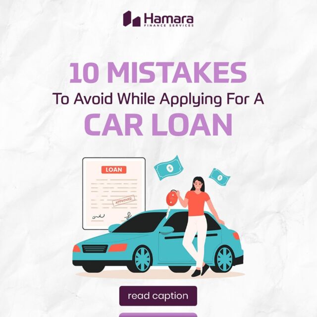 🚗 Don't panic! Avoid these common car loan mistakes for a smooth and straightforward process. With careful planning and consideration, you'll be driving your dream car in no time. Here are the top ten mistakes to steer clear of: 

- Not knowing your credit score 
- Not calculating your budget 
- Not shopping around 
- Making too many loan enquiries 
- Not going to a car finance broker 
- Rolling negative equity forward 
- Not having pre-approval before car shopping 
- Paying too much attention to interest rates 
- Sacrificing loan term for monthly payments 
- Not refinancing 

Connect with Hamara Finance if you are looking for a Car Loan. 🚘💰 

#CarLoanTips #AvoidMistakes #FinancialPlanning #CarFinance #CarBuyingTips #HamaraFinance #CarLoanMistakes #SmartCarBuying #FinancialAdvice #DreamCar #CarLoanHelp
